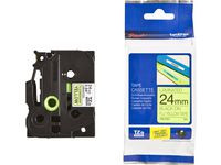 BildeTape BROTHER TZEC51 24mm Svart på Gul