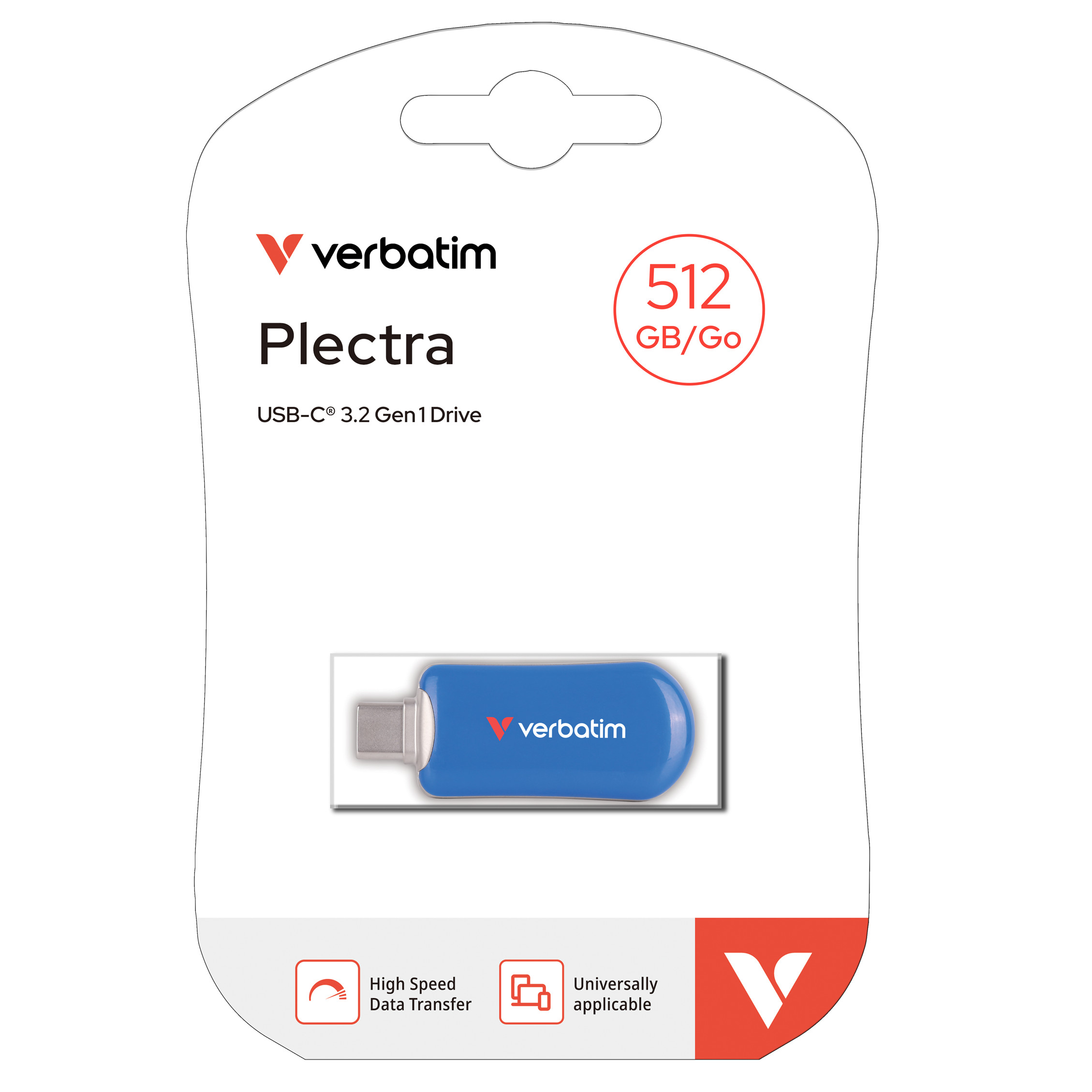 VERBATIM Plectra USB-C Flash Drive Blue 512GB