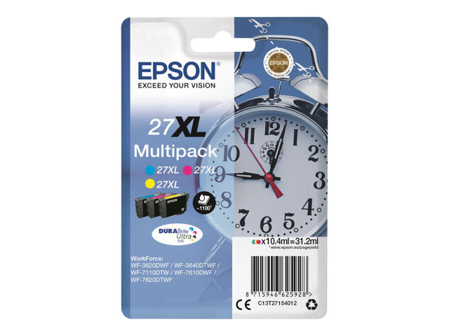 Epson 27XL Bläckpatron MultiPack C,M,Y 3x1100 Sidor3x10,4 ml 