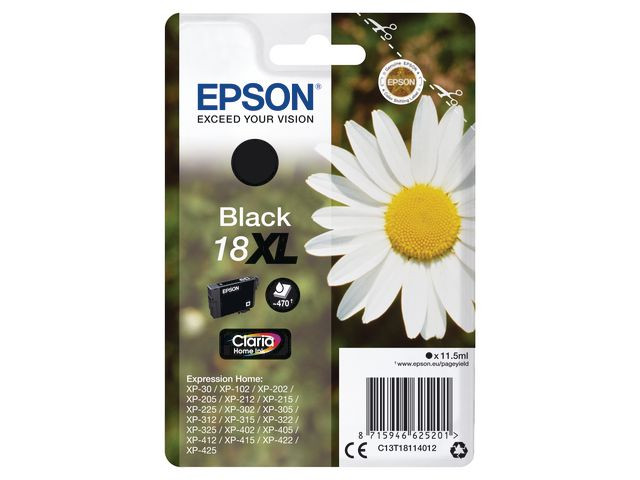 Epson 18XL BK (svart) blekkpatron 11,5 ml