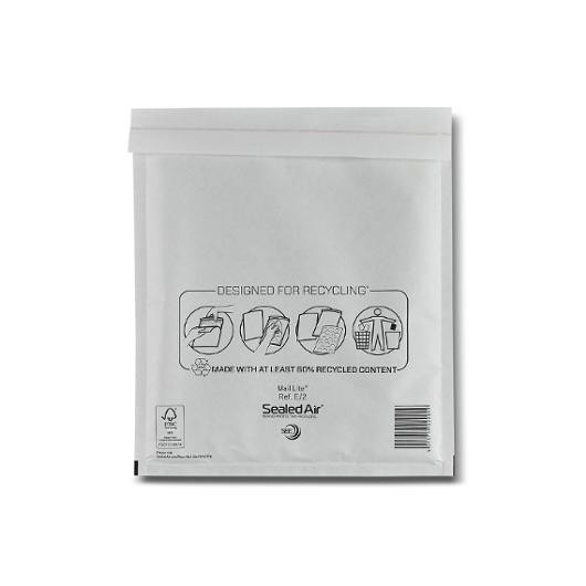 BildeBubbelpåse E/2 220x260mm vit 200/fp