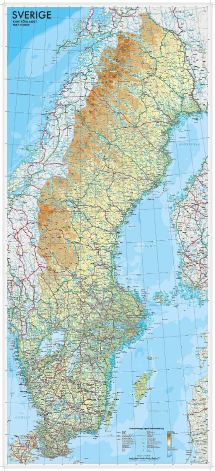 BildeAffisch Sverige karta