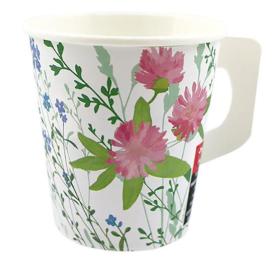 BildePappersbägare Flora handtag 17,5cl 80/fp