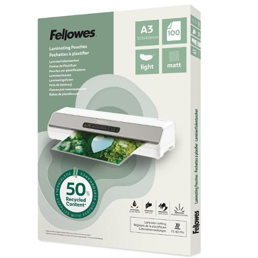 BildeLaminat FELLOWES A3 Light Matt 100/fp