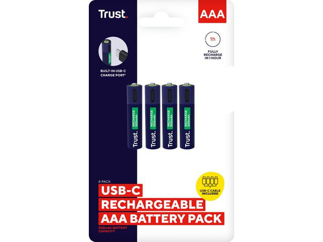 BildeBatteri Laddbar TRUST AAA USB-C 4/fp