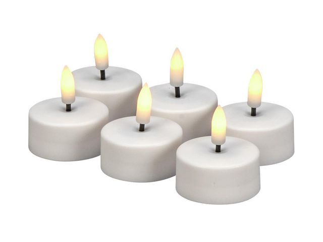 BildeVärmeljus KONSTSMIDE LED timer vit 6/fp