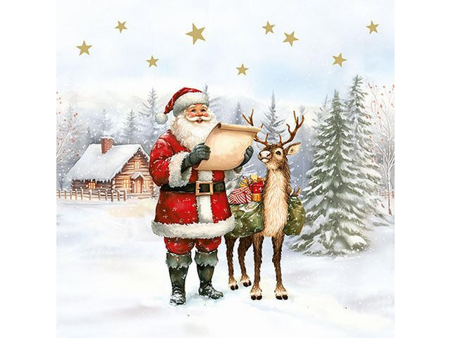BildeServett Dear Santa 3-lags 33x33cm 20/fp