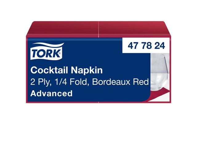 BildeServett TORK Cocktail 2-lag v.röd 200/fp