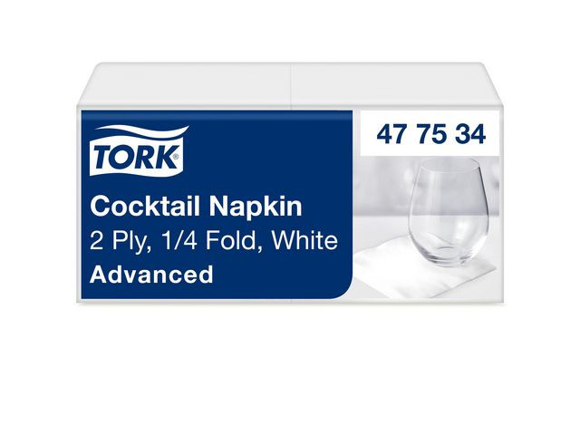 BildeServett TORK Cocktail 2-lags vit 200/fp