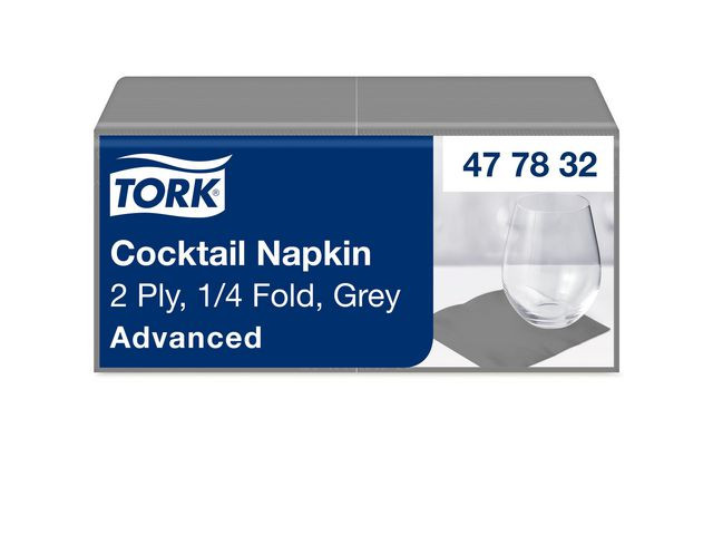 BildeServett TORK Cocktail 2-lags grå 200/fp