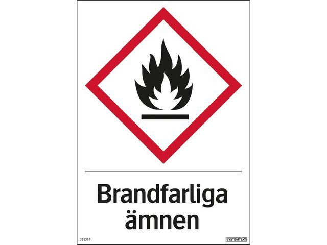 BildeSkylt Brandfarliga ämnen 210x297mm