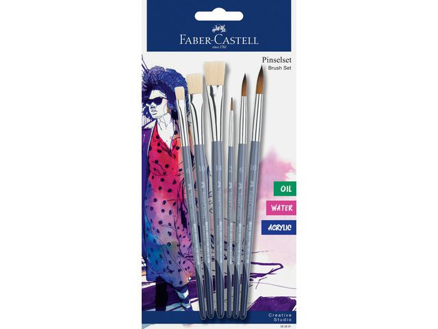 BildePenslar FABER CASTELL runda o flat 6/fp