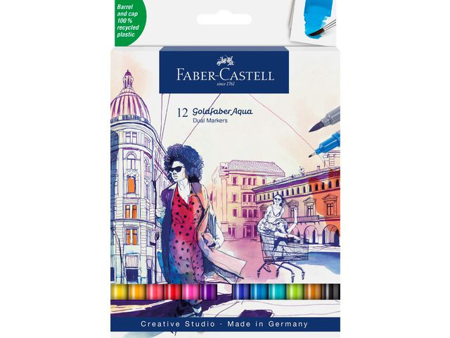 BildeFiberpenna Goldfaber Aqua Dual 12/fp