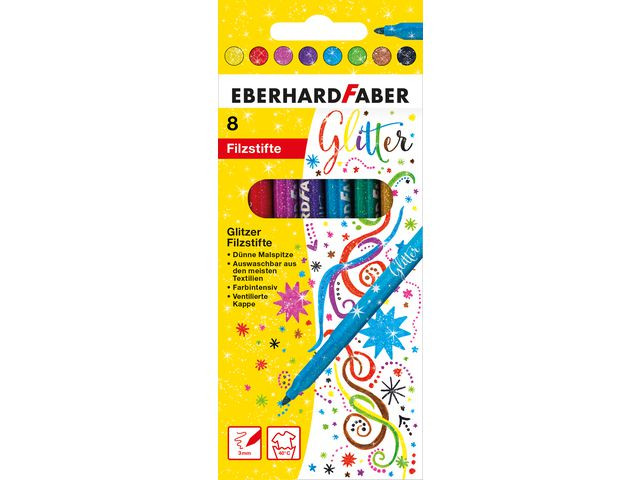 BildeFiberpenna FABER CASTELL Glitter 8/fp