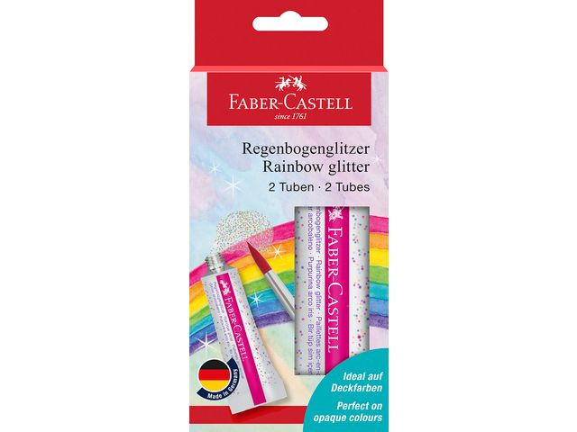 BildeGlitterfärg FABER Rainbow 2 x12 ml