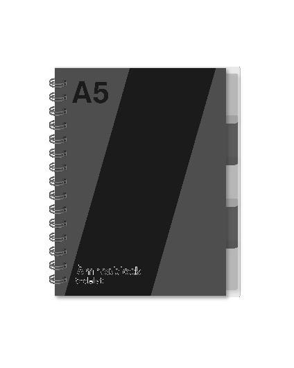 BildeAnt.block A5 70g 120 blad med 5 avdelar