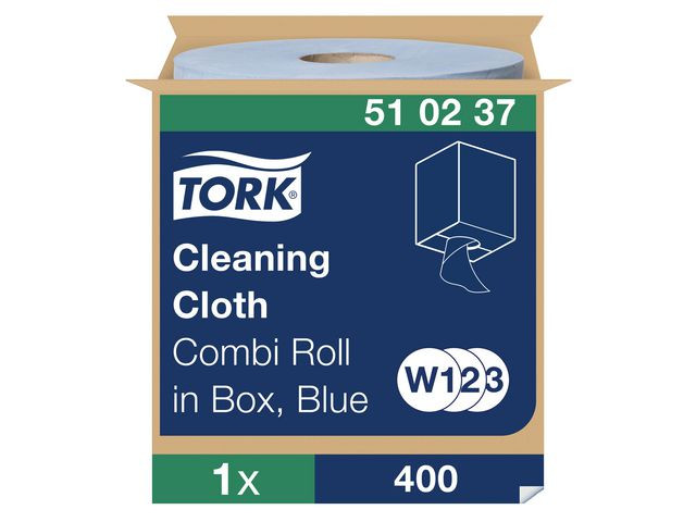 BildeRengöringsduk TORK W1/2/3 blå 400/rl