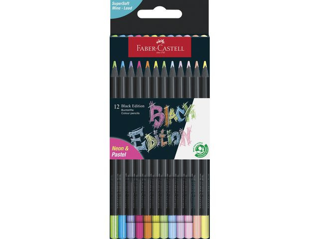 BildeFärgpenna Black Edition Neon 12/fp