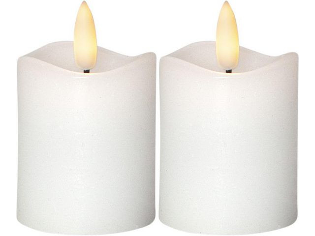 BildeBlockljus STAR T LED Flamme 7,5cm vit