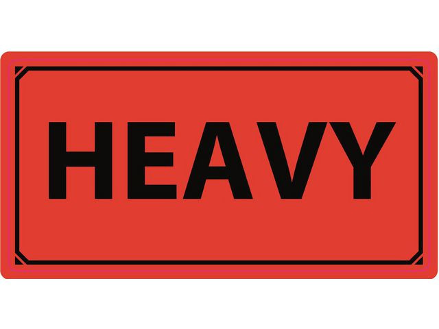 BildeVarningsetikett Heavy 1000/rl