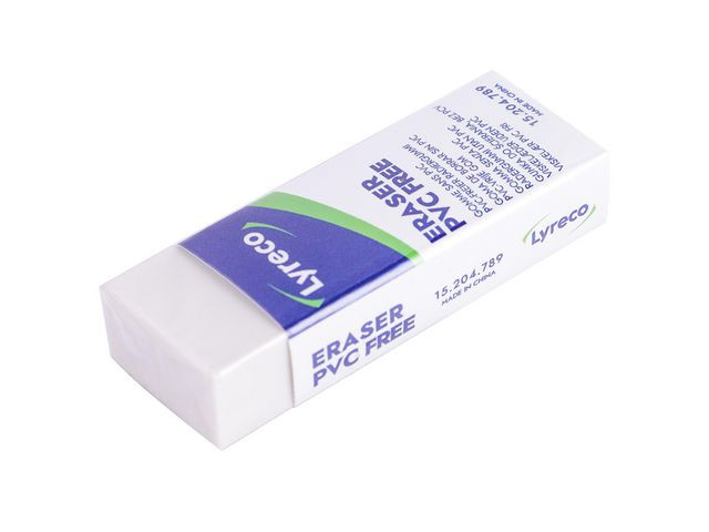 BildeRadergummi LYRECO 61x22x12mm vit