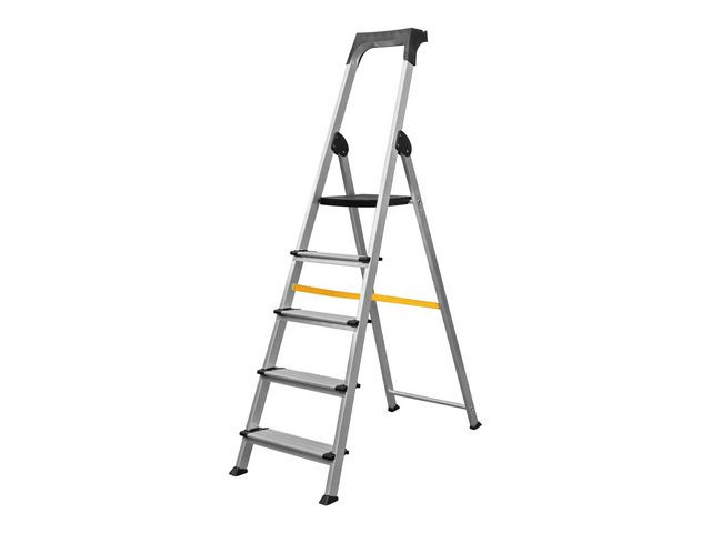 BildeTrappstege SAFETOOL 5 steg aluminium