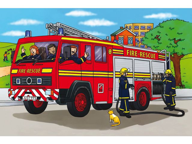 BildeGolvpussel brandbil 60x40cm