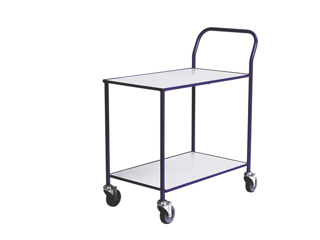 BildeBordsvagn 2 hyllplan blå/vit