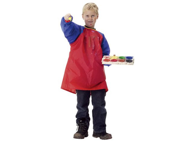 BildeFörkläde med ärmar 5-8år längd 65cm