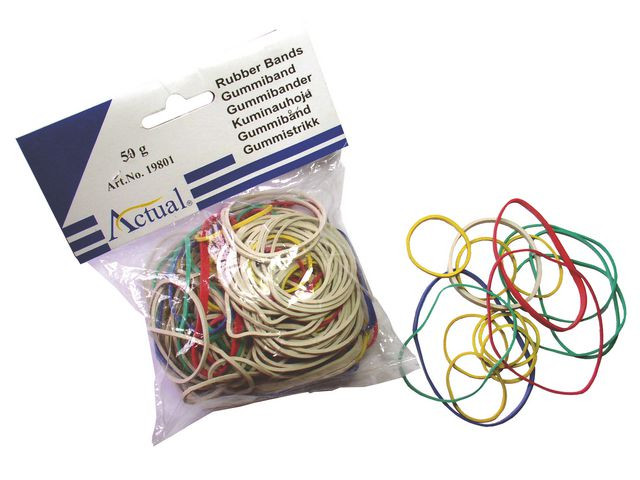 BildeGummiband sorterade färger 50g