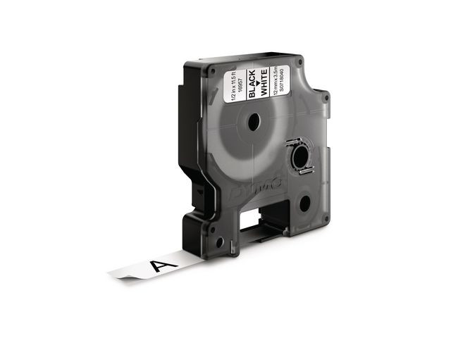 BildeTape DYMO D1 12mm nylon svart på vit