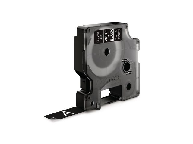 BildeTape DYMO D1 12mm vit på svart