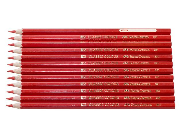 BildeFärgpenna FABER-CASTELL röd 12/fp