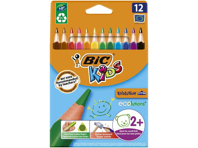 BildeFärgpennna BIC Kids triangel 12 färger