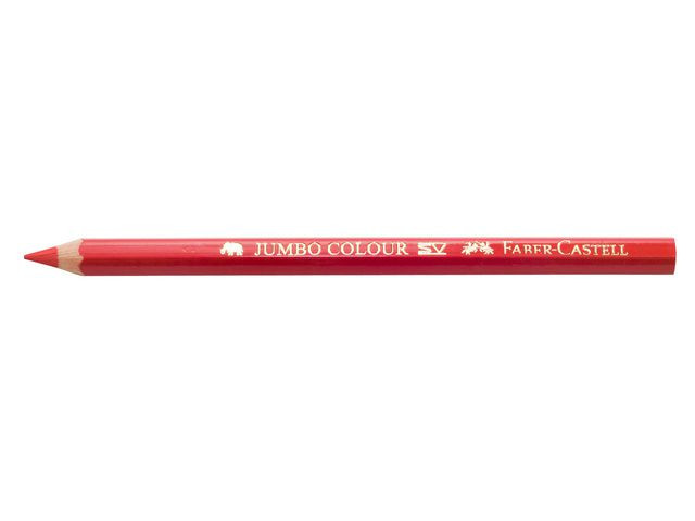 BildeFärgpenna FABER Jumbo klarröd 12/fp