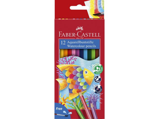 BildeAkvarellpenna FABER-CASTELL 12 färger