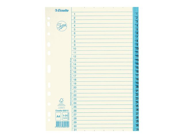 BildePappregister JOPA A4 1-31 vit/blå