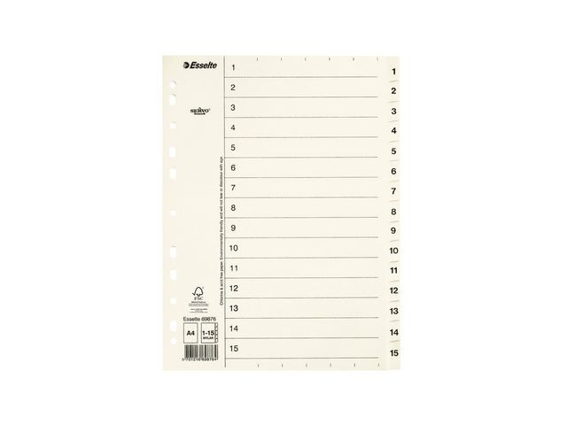 BildePappregister Servo A4 flikar 1-15 vit