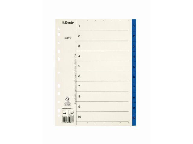 BildePappregister Servo A4 1-10 blå flik