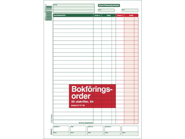 BildeBlankett bokföringsorder A4 50 blad
