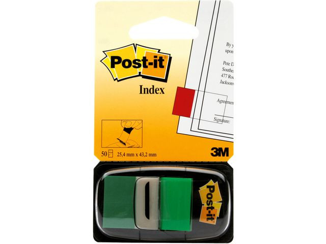 BildeIndex POST-IT 25,4x43,2mm grön 50/fp