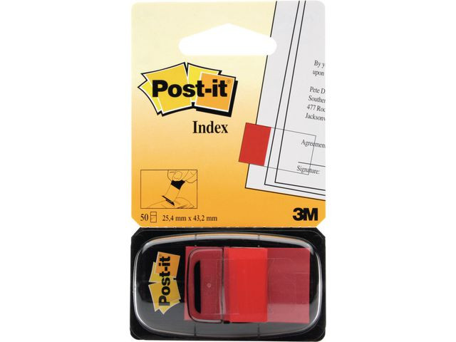 BildeIndex POST-IT 25,4x43,2mm röd 50/fp