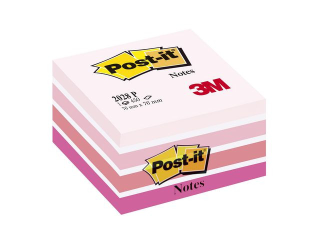 BildeNotes POST-IT kub 76x76mm rosa/vit
