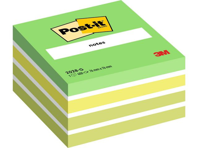 BildeNotes POST-IT kub 76x76mm grön/vit