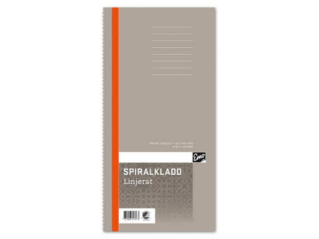 BildeSpiralkladd 147x297mm 70g 96 blad linj