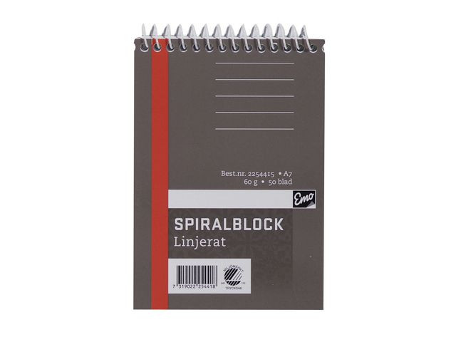 BildeSpiralblock A7 60g 50 blad linjerat