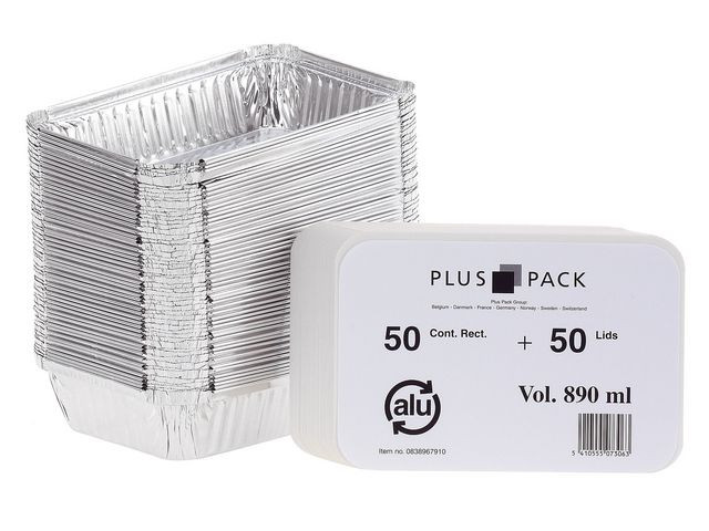 BildeAluminiumform inkl. lock 890ml 50/fp
