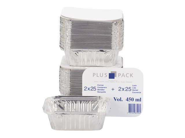 BildeAluminiumform inkl. lock 450ml 50/fp