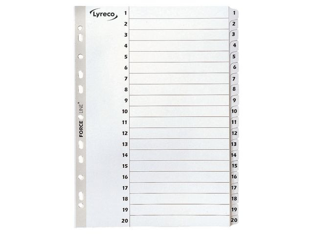 BildeKartongregister LYRECO A4 1-20 vit