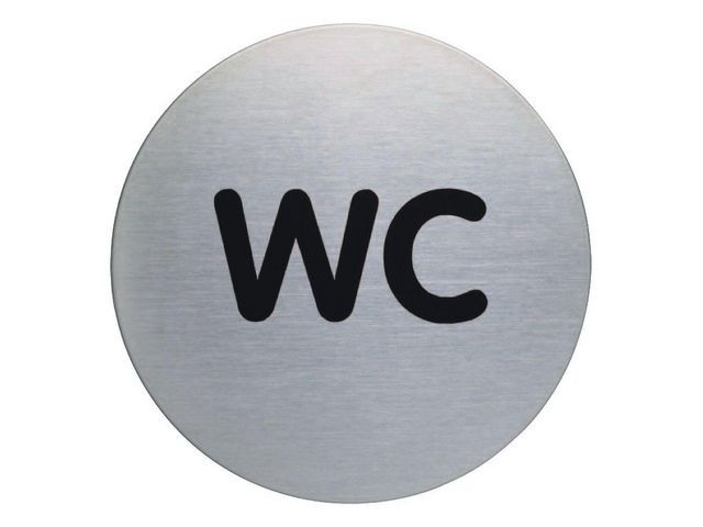 BildeSkylt WC DURABLE 83mm borstat stål